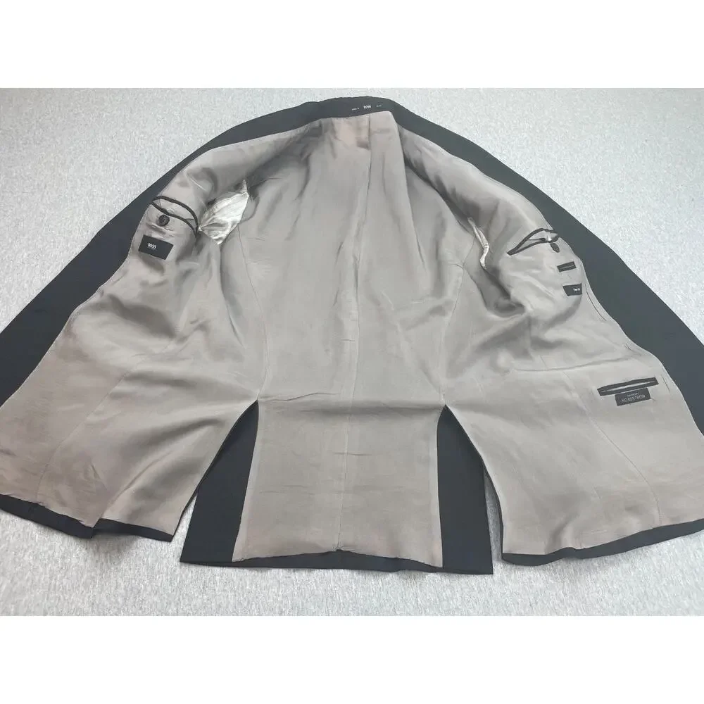 Hugo Boss Blazer Mens 38S Gray 100% Super 100 Wool 2-Button‎ Single Breasted